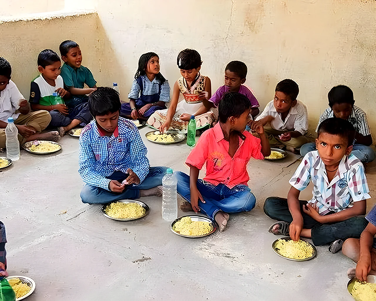 Children eating together