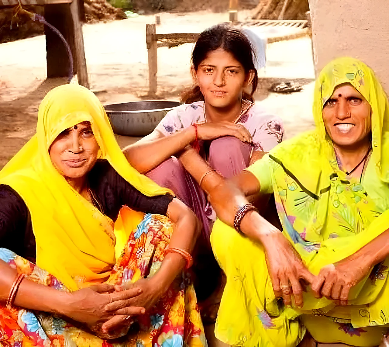 Women volunteers sitting together